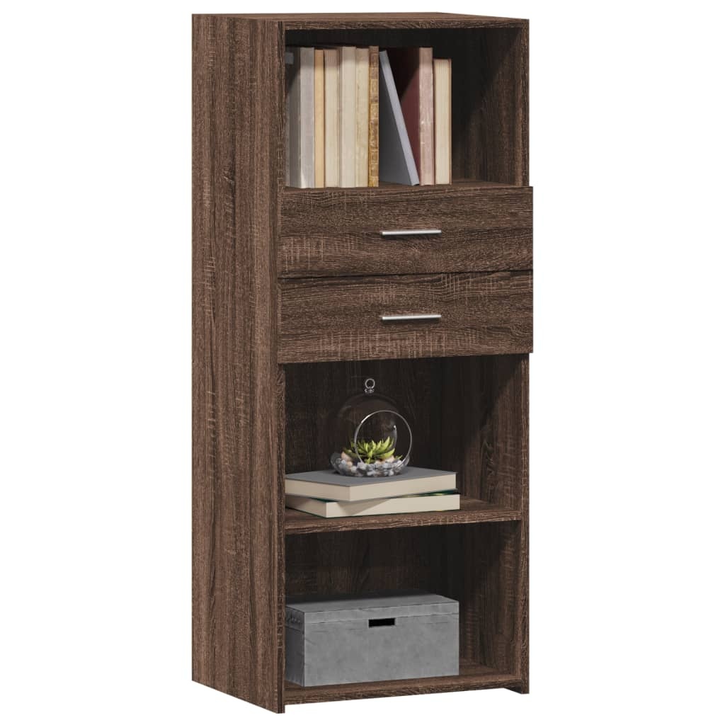 VidaXL Hoge kast 50x42,5x124 cm bewerkt hout bruin eikenkleurig