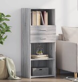 VidaXL Hoge kast 50x42,5x124 cm bewerkt hout grijs sonoma eikenkleurig