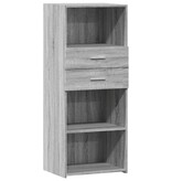 VidaXL Hoge kast 50x42,5x124 cm bewerkt hout grijs sonoma eikenkleurig
