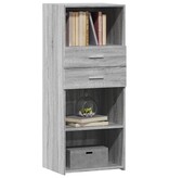 VidaXL Hoge kast 50x42,5x124 cm bewerkt hout grijs sonoma eikenkleurig
