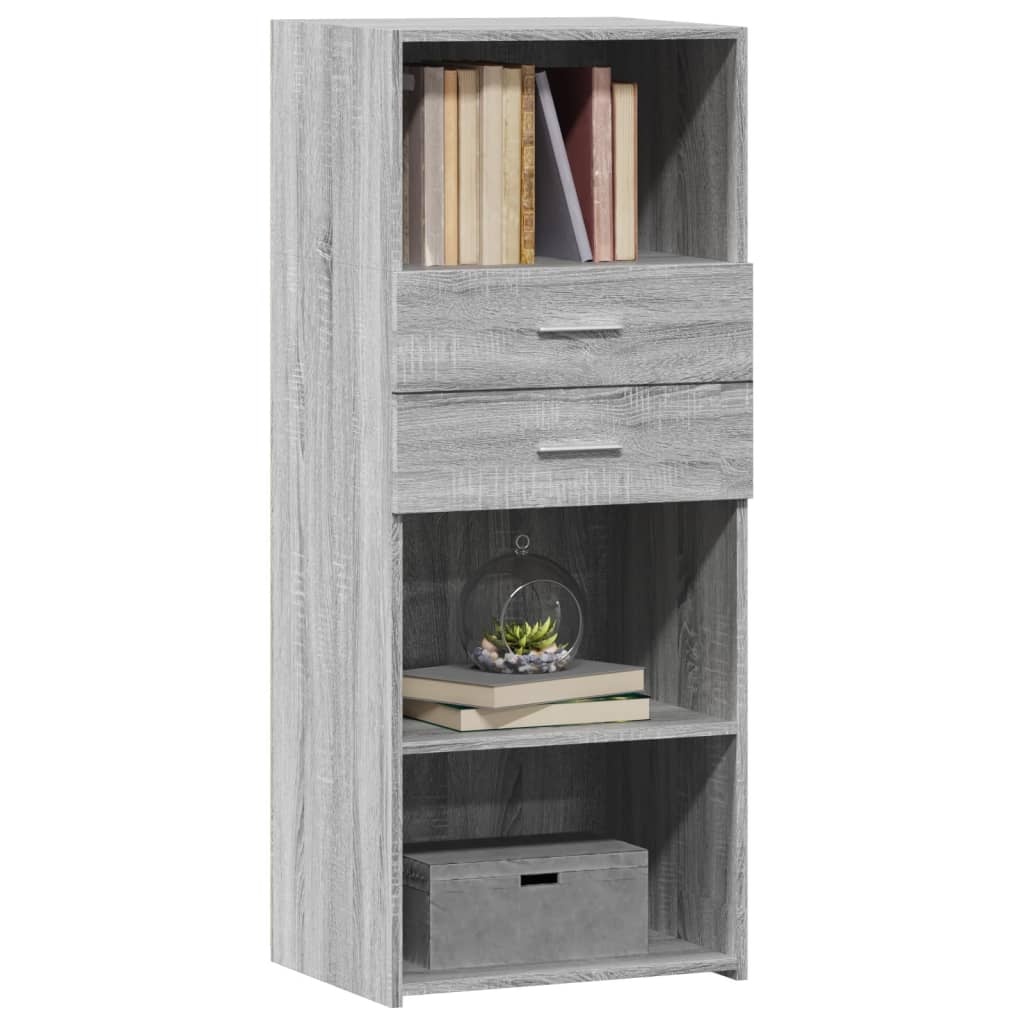 VidaXL Hoge kast 50x42,5x124 cm bewerkt hout grijs sonoma eikenkleurig
