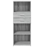 VidaXL Hoge kast 50x42,5x124 cm bewerkt hout grijs sonoma eikenkleurig