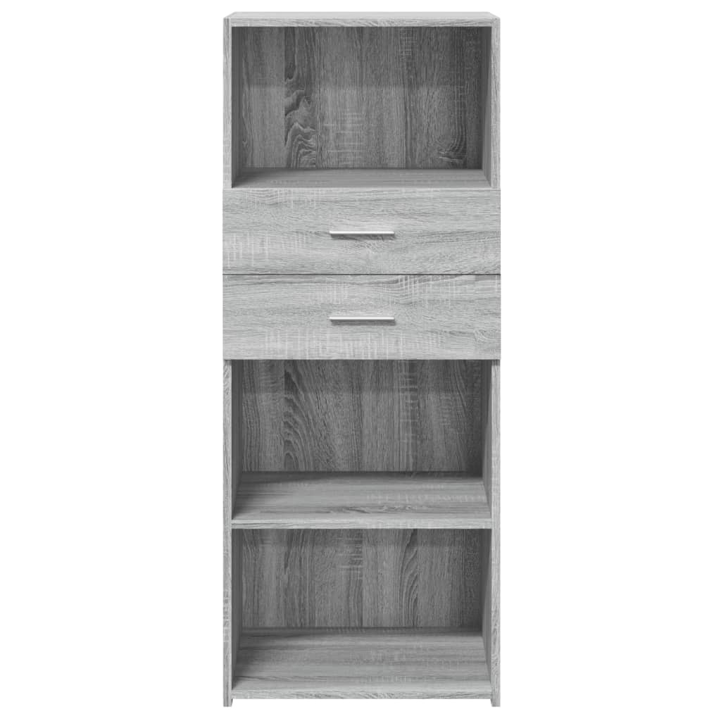 VidaXL Hoge kast 50x42,5x124 cm bewerkt hout grijs sonoma eikenkleurig