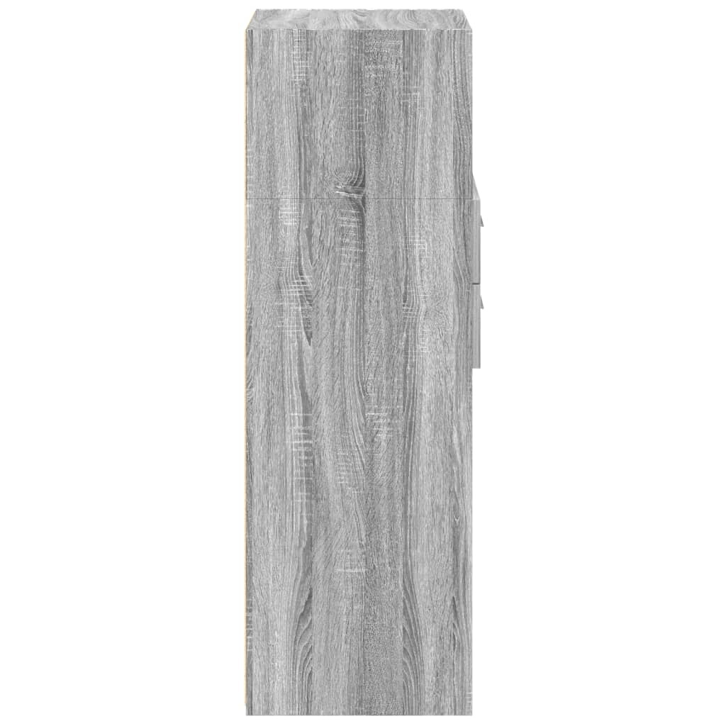 VidaXL Hoge kast 50x42,5x124 cm bewerkt hout grijs sonoma eikenkleurig