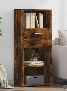 VidaXL Hoge kast 50x42,5x124 cm bewerkt hout gerookt eikenkleurig