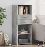 VidaXL Hoge kast 50x42,5x124 cm bewerkt hout betongrijs