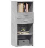 VidaXL Hoge kast 50x42,5x124 cm bewerkt hout betongrijs