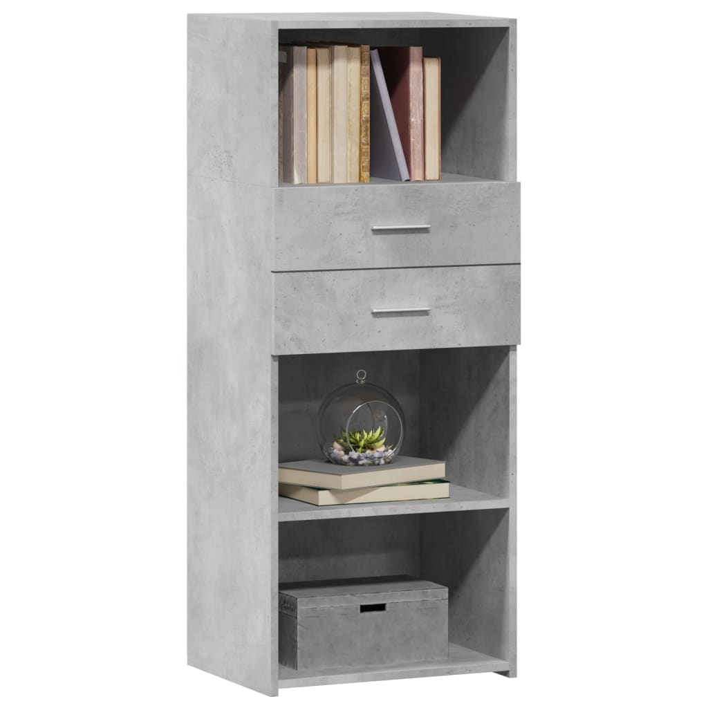 VidaXL Hoge kast 50x42,5x124 cm bewerkt hout betongrijs