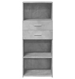 VidaXL Hoge kast 50x42,5x124 cm bewerkt hout betongrijs