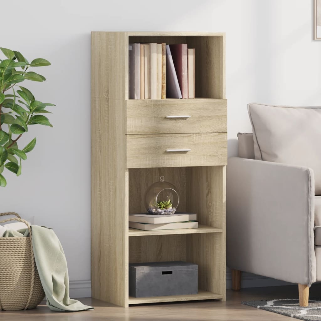 VidaXL Hoge kast 50x42,5x124 cm bewerkt hout sonoma eikenkleurig