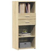 VidaXL Hoge kast 50x42,5x124 cm bewerkt hout sonoma eikenkleurig