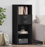 VidaXL Hoge kast 50x42,5x124 cm bewerkt hout zwart