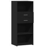 VidaXL Hoge kast 50x42,5x124 cm bewerkt hout zwart