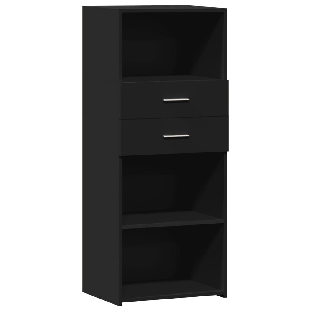 VidaXL Hoge kast 50x42,5x124 cm bewerkt hout zwart