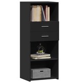 VidaXL Hoge kast 50x42,5x124 cm bewerkt hout zwart