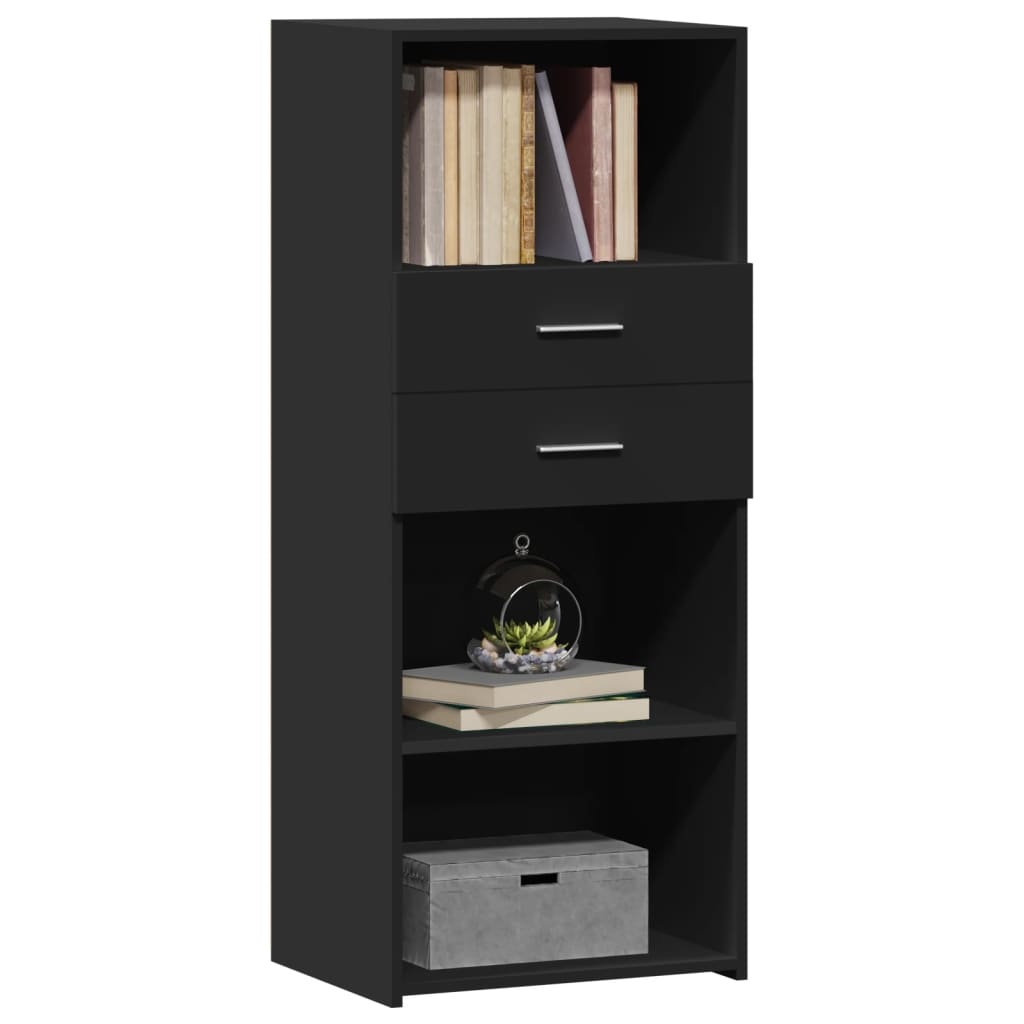 VidaXL Hoge kast 50x42,5x124 cm bewerkt hout zwart