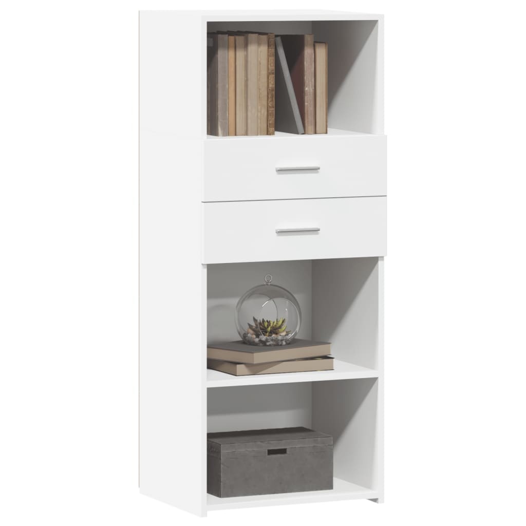 VidaXL Hoge kast 50x42,5x124 cm bewerkt hout wit