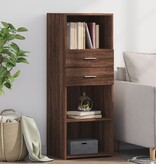 VidaXL Hoge kast 45x42,5x124 cm bewerkt hout bruin eikenkleurig