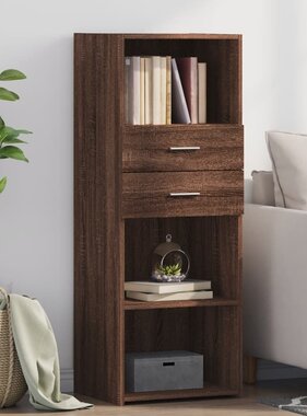 VidaXL Hoge kast 45x42,5x124 cm bewerkt hout bruin eikenkleurig