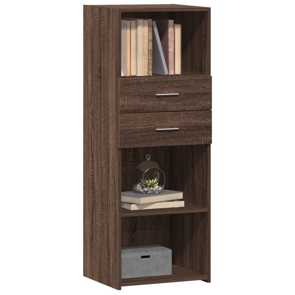 VidaXL Hoge kast 45x42,5x124 cm bewerkt hout bruin eikenkleurig