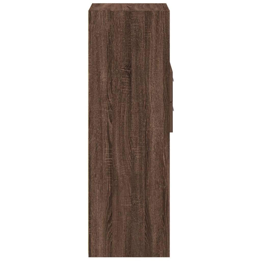 VidaXL Hoge kast 45x42,5x124 cm bewerkt hout bruin eikenkleurig