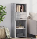 VidaXL Hoge kast 45x42,5x124 cm bewerkt hout grijs sonoma eikenkleurig