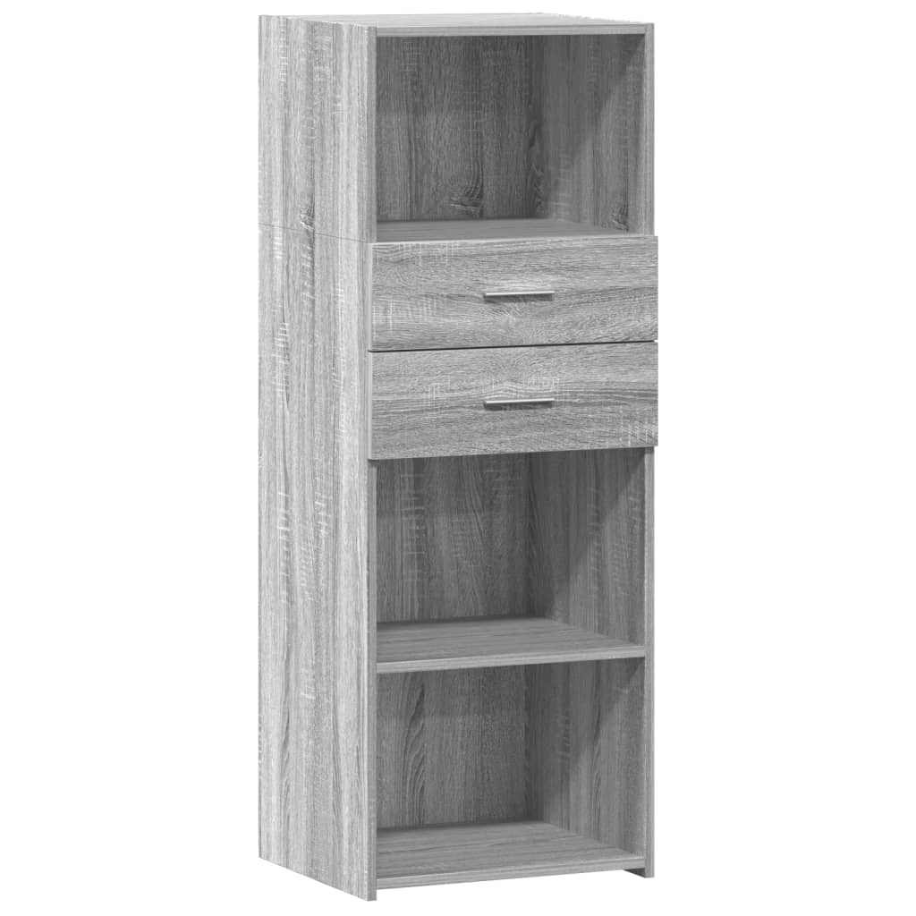VidaXL Hoge kast 45x42,5x124 cm bewerkt hout grijs sonoma eikenkleurig