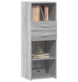 VidaXL Hoge kast 45x42,5x124 cm bewerkt hout grijs sonoma eikenkleurig
