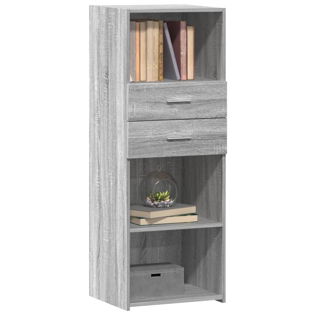 VidaXL Hoge kast 45x42,5x124 cm bewerkt hout grijs sonoma eikenkleurig