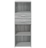 VidaXL Hoge kast 45x42,5x124 cm bewerkt hout grijs sonoma eikenkleurig
