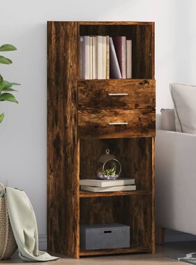 VidaXL Hoge kast 45x42,5x124 cm bewerkt hout gerookt eikenkleurig
