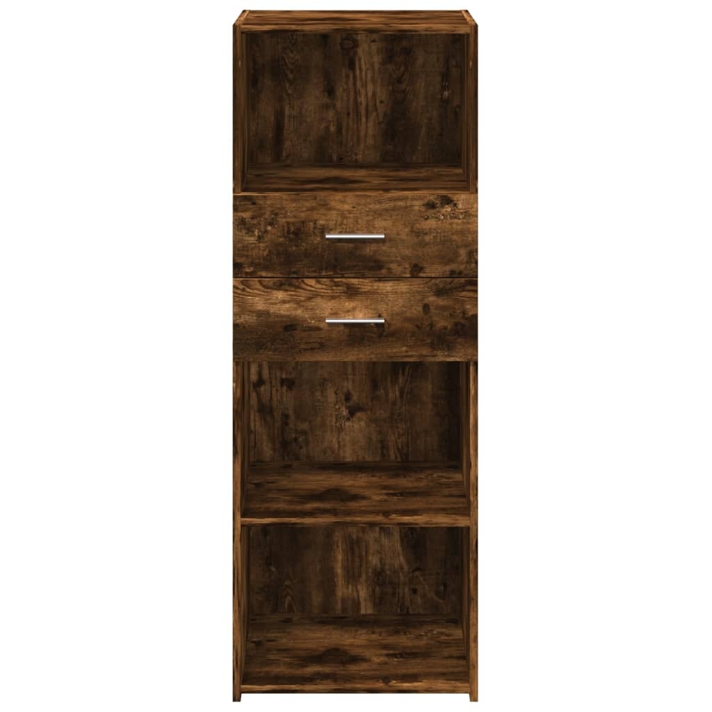 VidaXL Hoge kast 45x42,5x124 cm bewerkt hout gerookt eikenkleurig