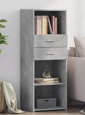 VidaXL Hoge kast 45x42,5x124 cm bewerkt hout betongrijs