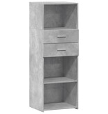 VidaXL Hoge kast 45x42,5x124 cm bewerkt hout betongrijs