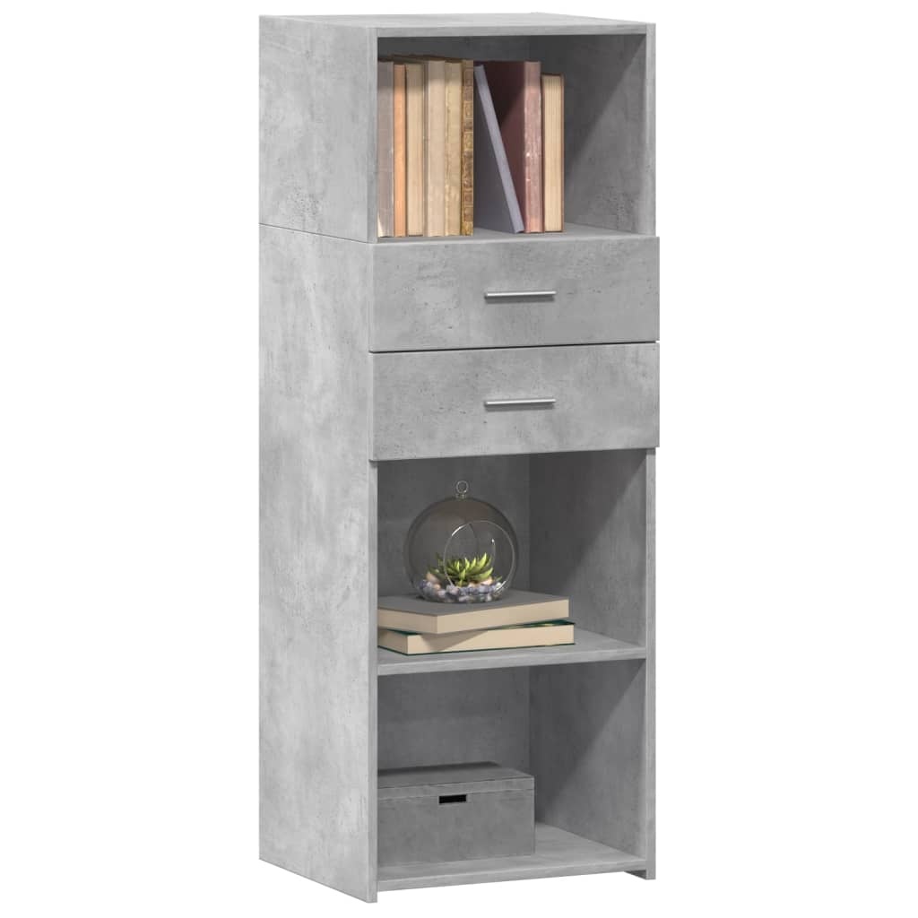 VidaXL Hoge kast 45x42,5x124 cm bewerkt hout betongrijs