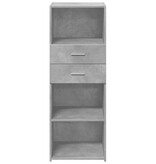 VidaXL Hoge kast 45x42,5x124 cm bewerkt hout betongrijs