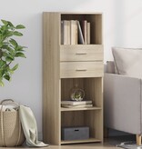 VidaXL Hoge kast 45x42,5x124 cm bewerkt hout sonoma eikenkleurig