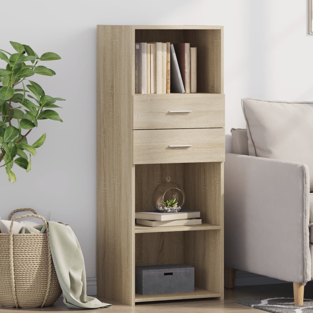 VidaXL Hoge kast 45x42,5x124 cm bewerkt hout sonoma eikenkleurig