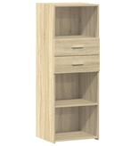 VidaXL Hoge kast 45x42,5x124 cm bewerkt hout sonoma eikenkleurig