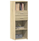 VidaXL Hoge kast 45x42,5x124 cm bewerkt hout sonoma eikenkleurig