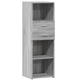 VidaXL Hoge kast 40x42,5x124 cm bewerkt hout grijs sonoma eikenkleurig