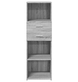 VidaXL Hoge kast 40x42,5x124 cm bewerkt hout grijs sonoma eikenkleurig