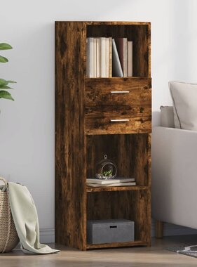 VidaXL Hoge kast 40x42,5x124 cm bewerkt hout gerookt eikenkleurig