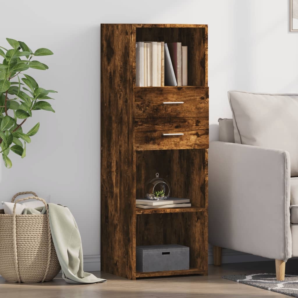 VidaXL Hoge kast 40x42,5x124 cm bewerkt hout gerookt eikenkleurig