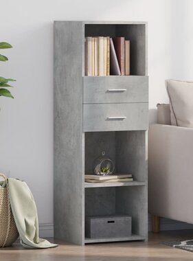 VidaXL Hoge kast 40x42,5x124 cm bewerkt hout betongrijs