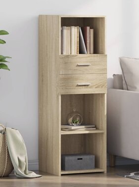 VidaXL Hoge kast 40x42,5x124 cm bewerkt hout sonoma eikenkleurig