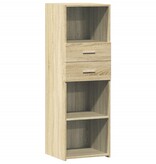 VidaXL Hoge kast 40x42,5x124 cm bewerkt hout sonoma eikenkleurig