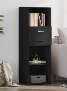 VidaXL Hoge kast 40x42,5x124 cm bewerkt hout zwart