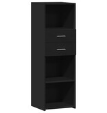 VidaXL Hoge kast 40x42,5x124 cm bewerkt hout zwart