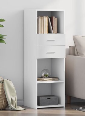 VidaXL Hoge kast 40x42,5x124 cm bewerkt hout wit